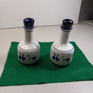 Vintage Rosenthal Netter Cobalt Blue Art Pottery Kitchen Ceramic Jar & Stoppers
